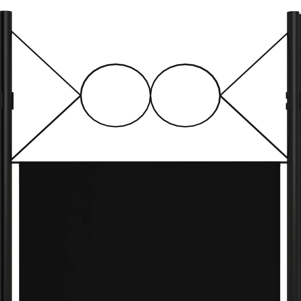 vidaXL 3-Panel Room Divider Black 47.2"x70.9". Picture 5