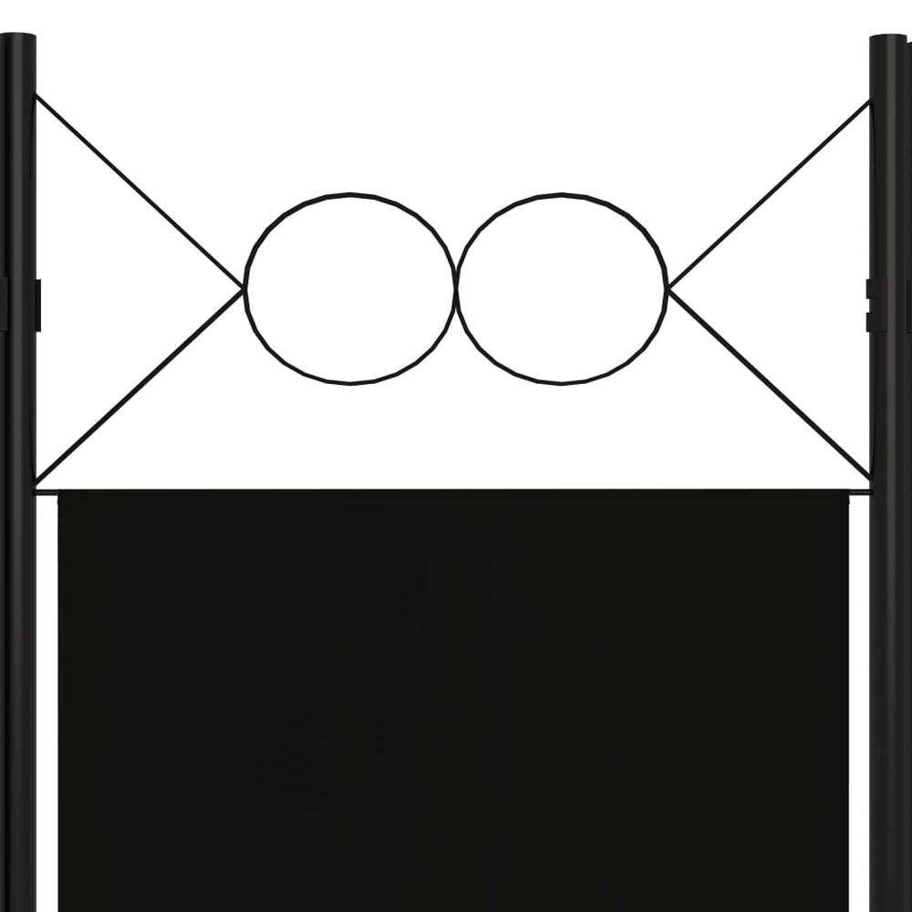 vidaXL 4-Panel Room Divider Black 63"x70.9". Picture 5
