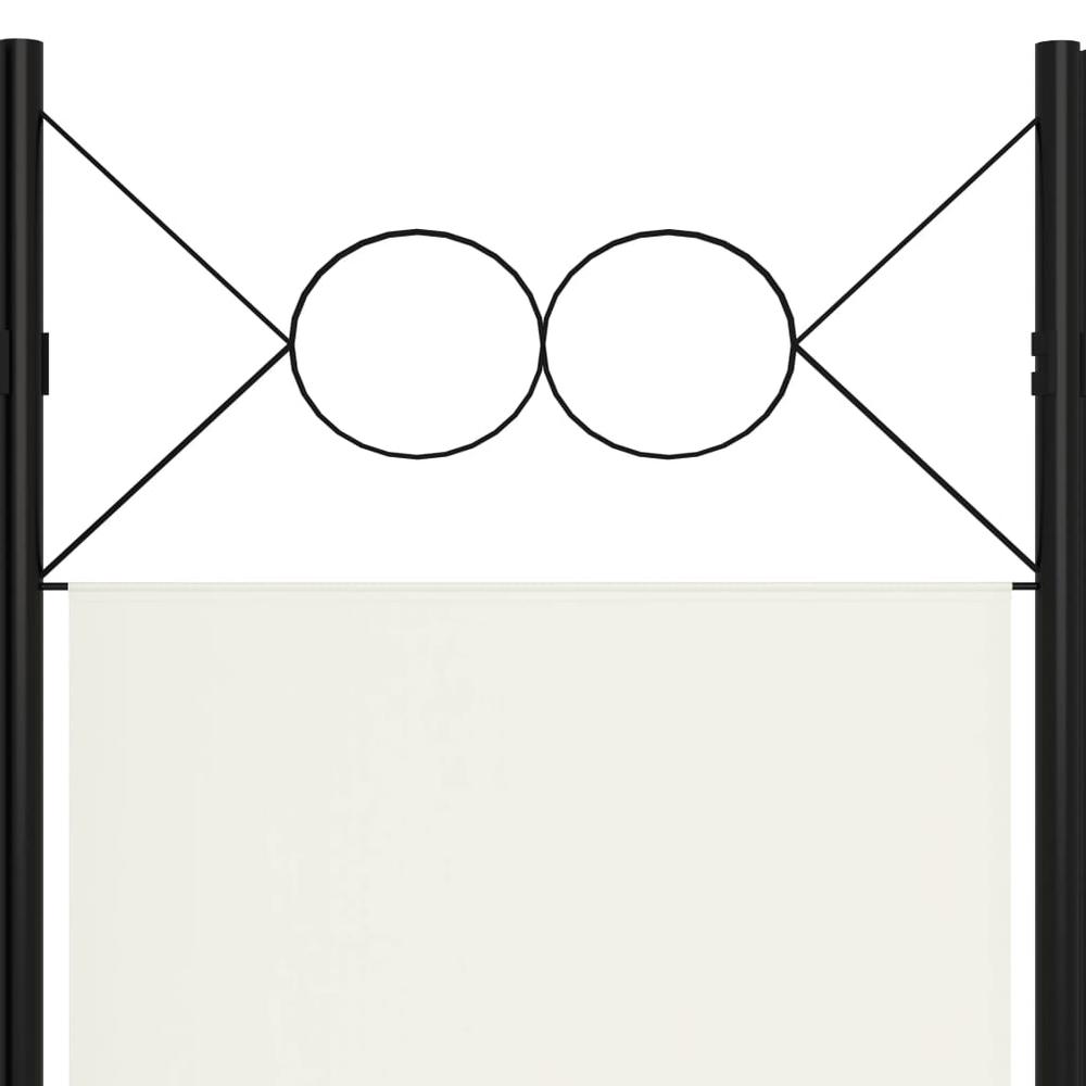 vidaXL 4-Panel Room Divider Cream White 63"x70.9". Picture 5