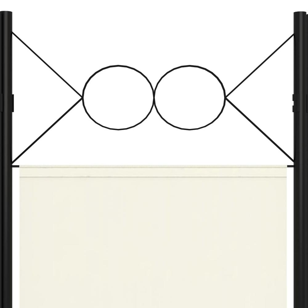 vidaXL 5-Panel Room Divider Cream White 78.7"x70.9". Picture 5