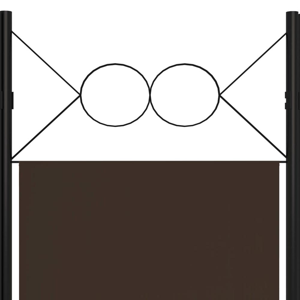 vidaXL 5-Panel Room Divider Brown 78.7"x70.9". Picture 5