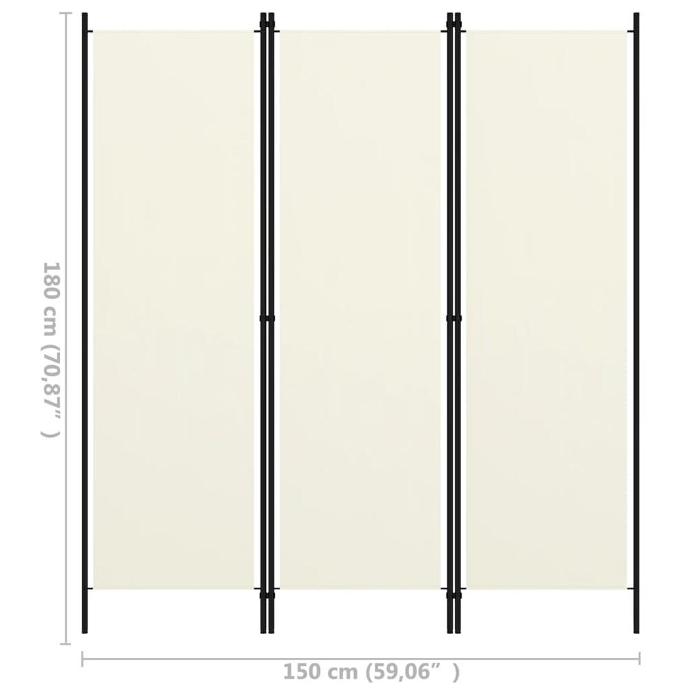 vidaXL 3-Panel Room Divider Cream White 59.1"x70.9". Picture 6