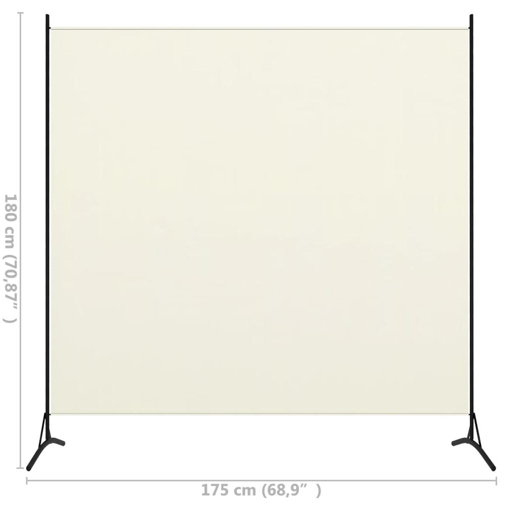 vidaXL 1-Panel Room Divider Cream White 68.9"x70.9". Picture 5