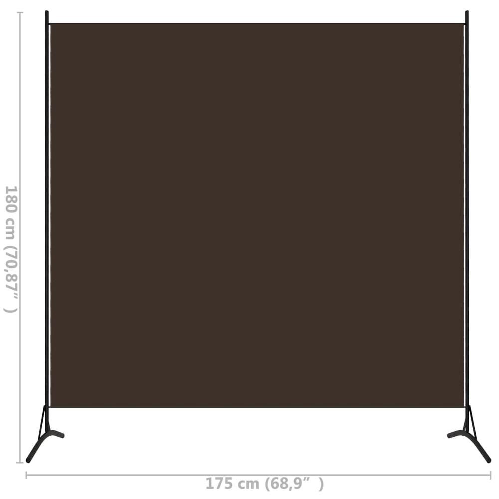 vidaXL 1-Panel Room Divider Brown 68.9"x70.9". Picture 5