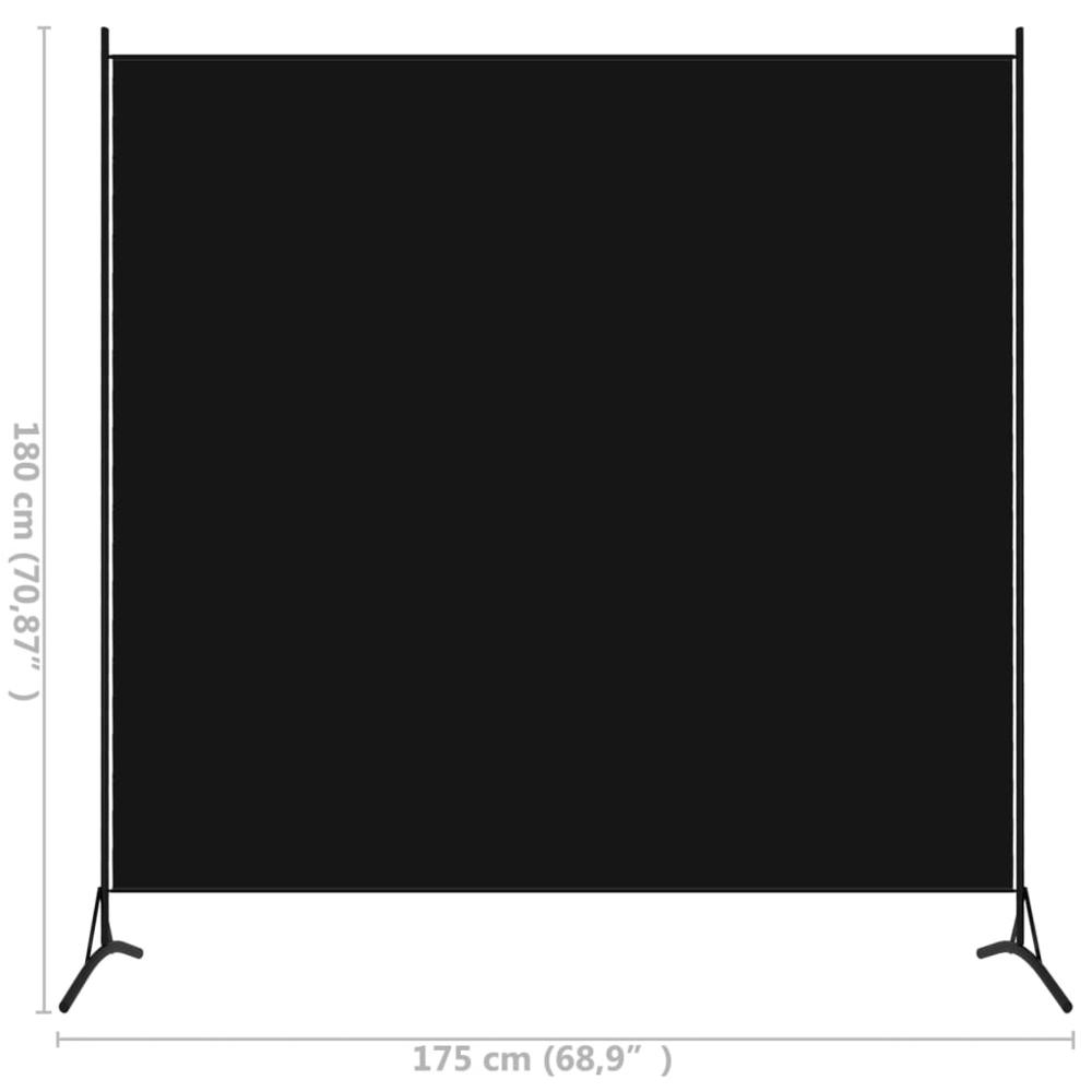 vidaXL 1-Panel Room Divider Black 68.9"x70.9". Picture 5