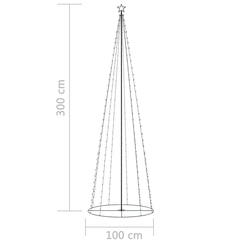 vidaXL Christmas Cone Tree 330 Warm White LEDs Decoration 39.4"x118.1". Picture 7
