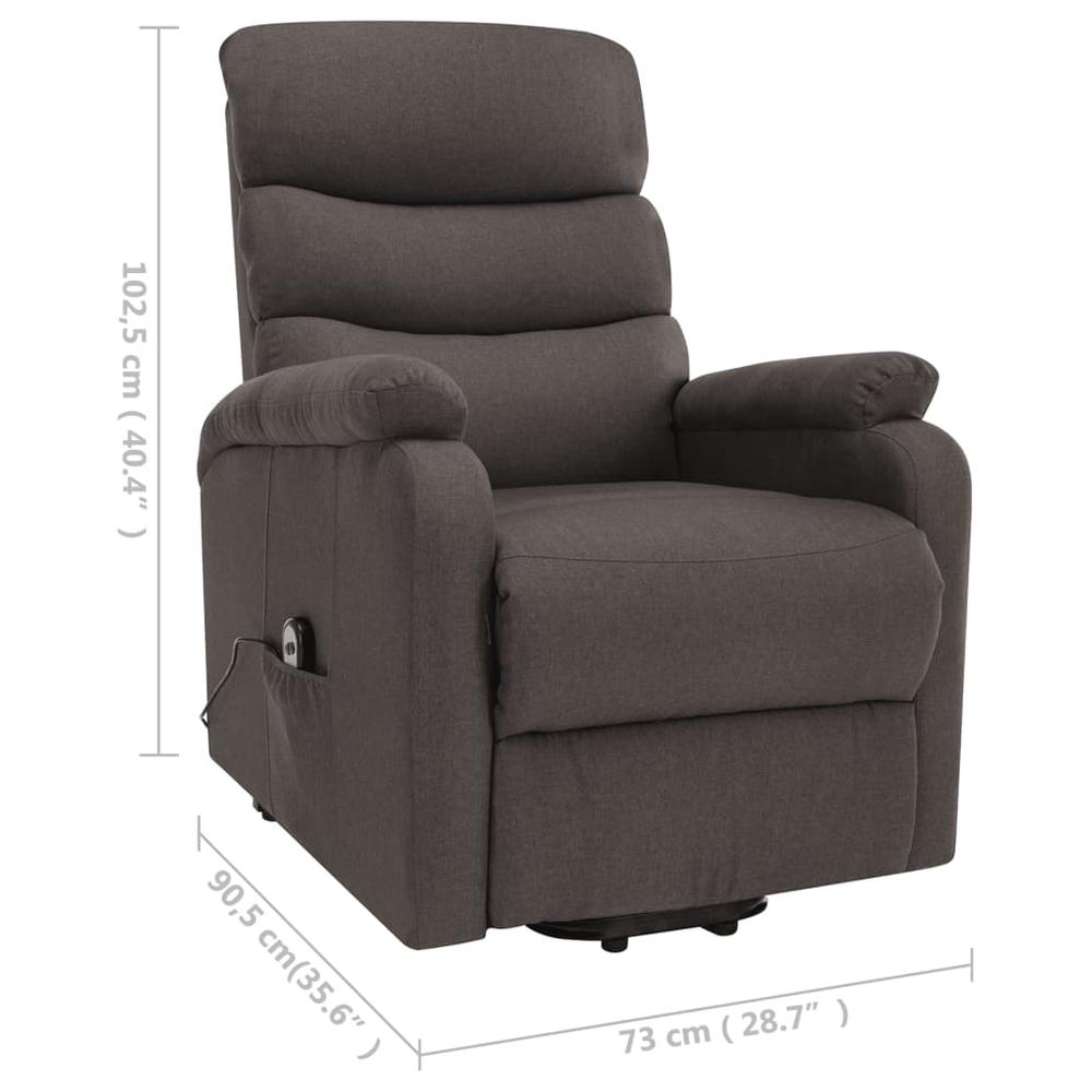 vidaXL Stand-up Massage Recliner Taupe Fabric. Picture 8
