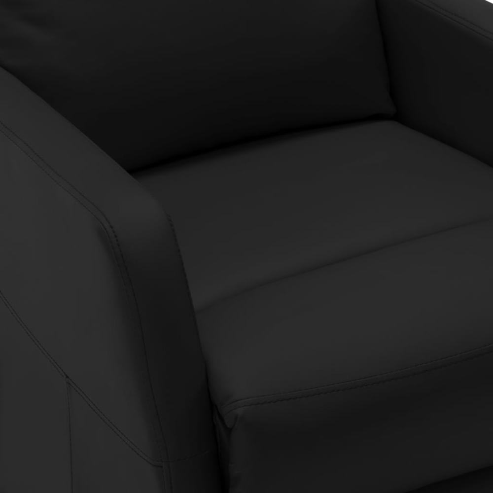 vidaXL Reclining Chair Black Faux Leather. Picture 5