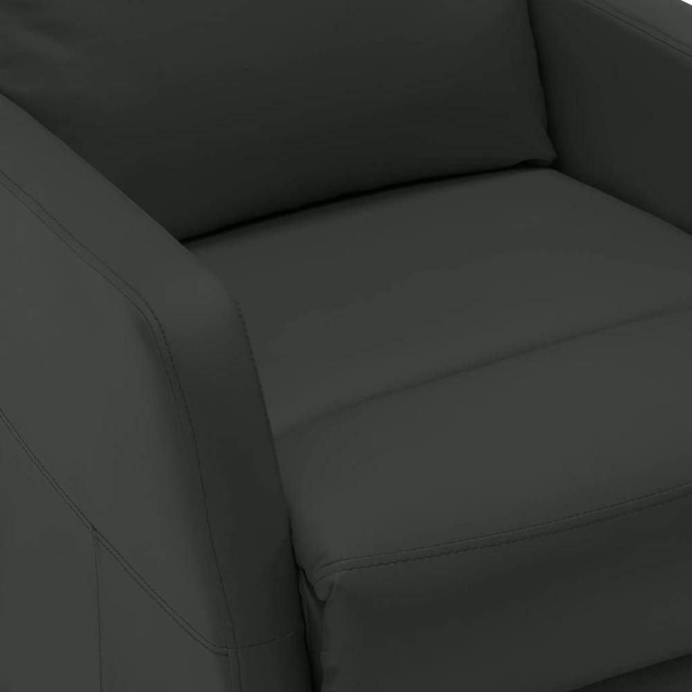 vidaXL Reclining Chair Anthracite Faux Leather. Picture 5