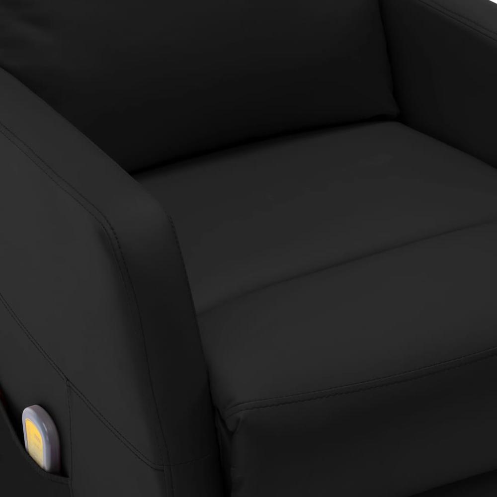 vidaXL Massage Reclining Chair Black Faux Leather, 321359. Picture 5