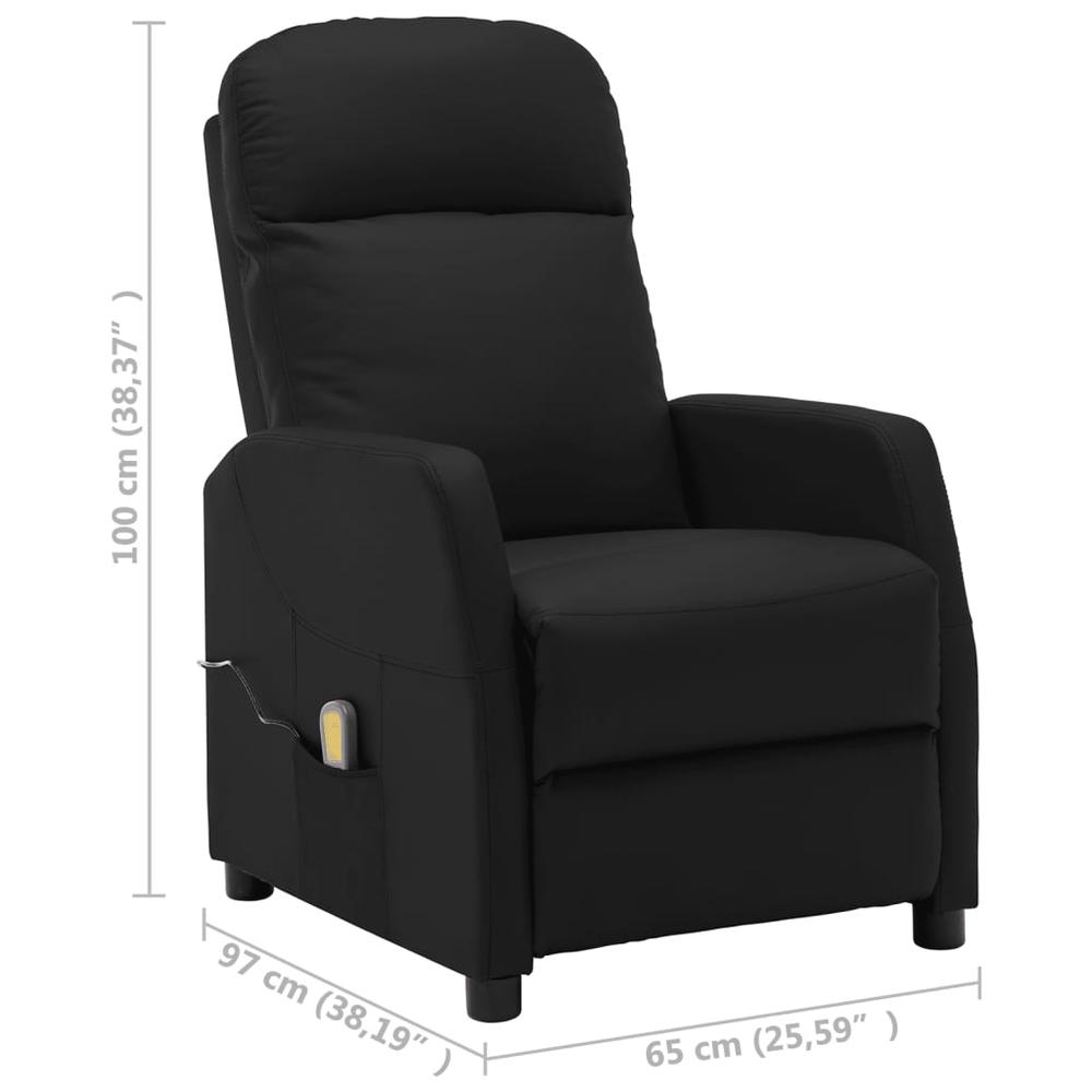 vidaXL Massage Reclining Chair Black Faux Leather, 321359. Picture 7