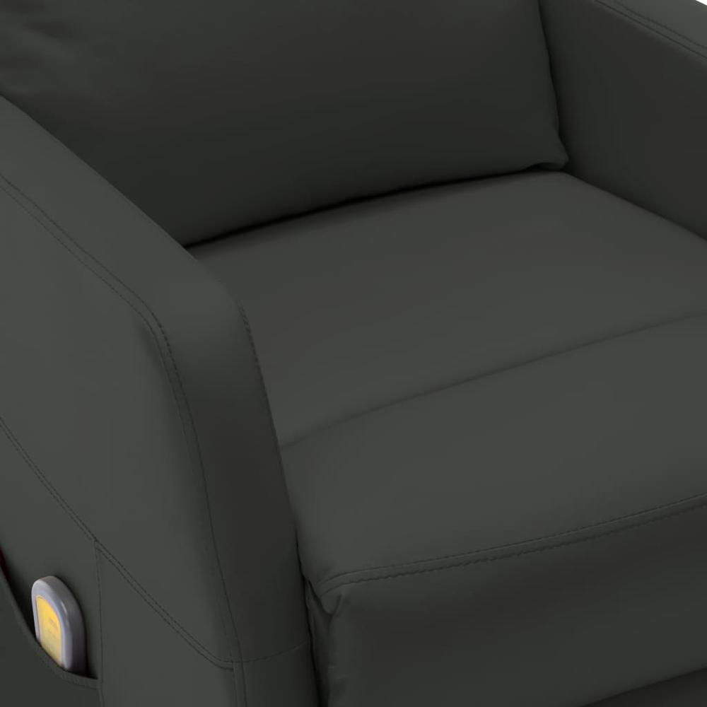 vidaXL Massage Reclining Chair Anthracite Faux Leather, 321362. Picture 5