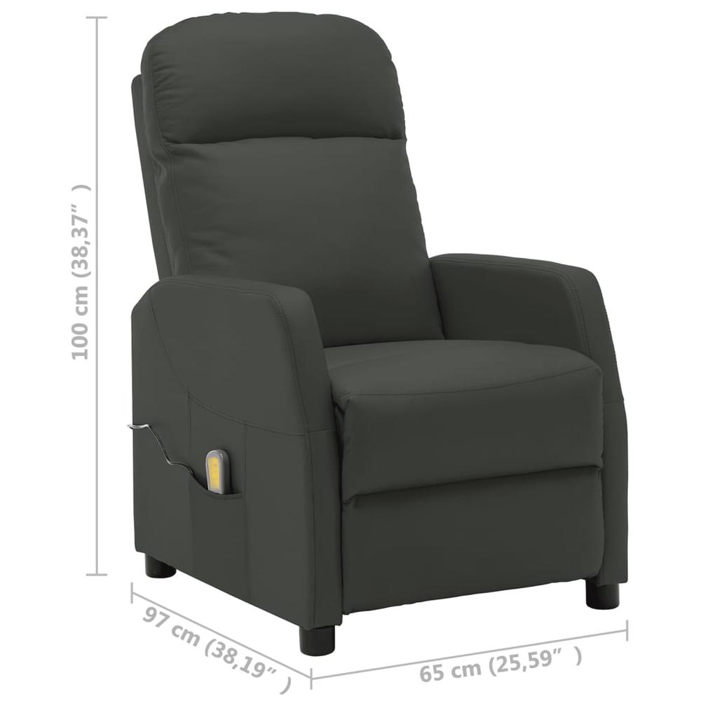 vidaXL Massage Reclining Chair Anthracite Faux Leather, 321362. Picture 7