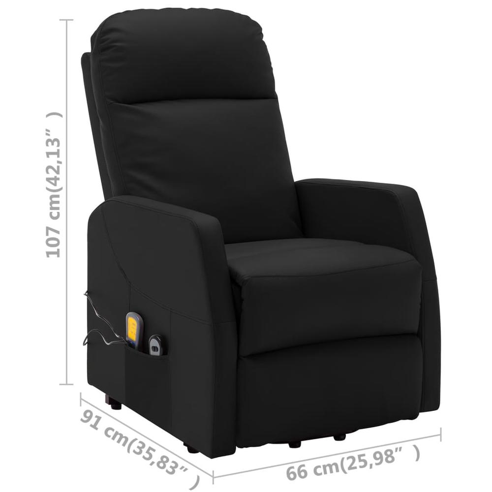 vidaXL Stand-up Massage Recliner Black Faux Leather, 321373. Picture 8
