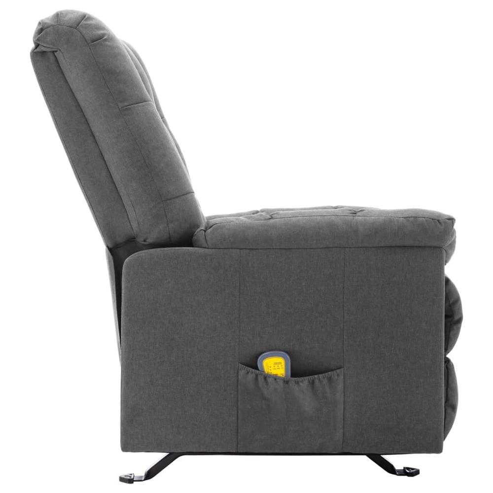 vidaXL Massage Reclining Chair Light Gray Fabric, 321410. Picture 5