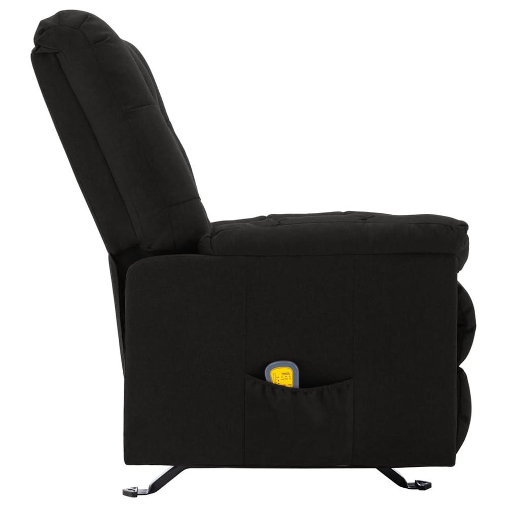 vidaXL Massage Reclining Chair Black Fabric. Picture 5