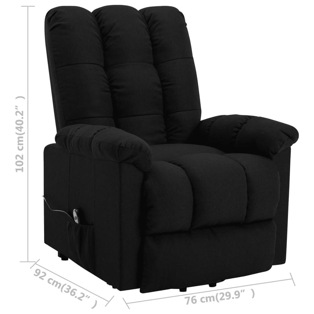 vidaXL Stand-up Recliner Black Fabric. Picture 8