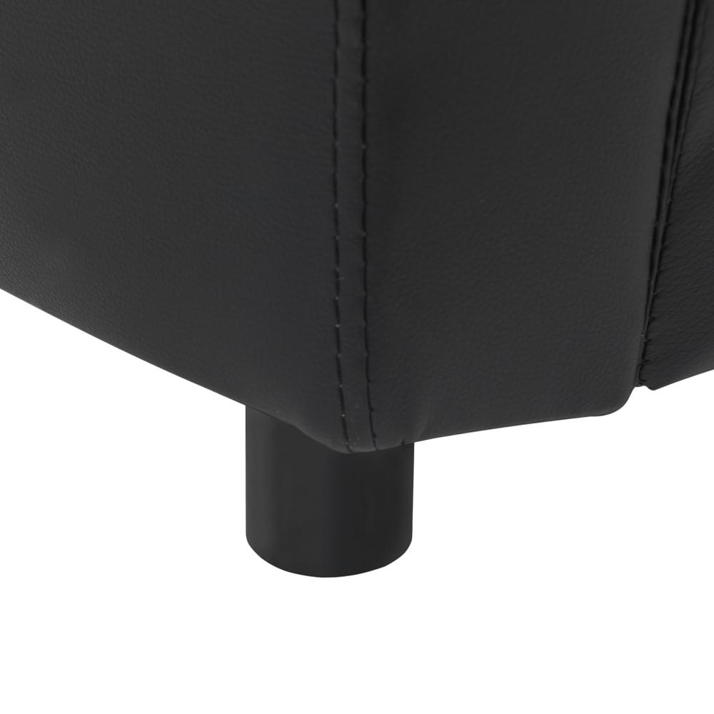 vidaXL Dog Sofa Black 26.4"x16.1"x15.4" Faux Leather. Picture 7