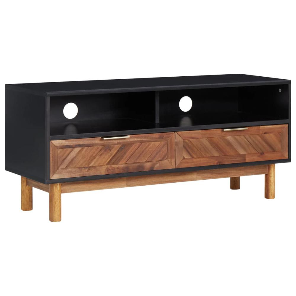 vidaXL TV Cabinet 39.4"x13.8"x17.7" Solid Acacia Wood and MDF, 289903. Picture 1