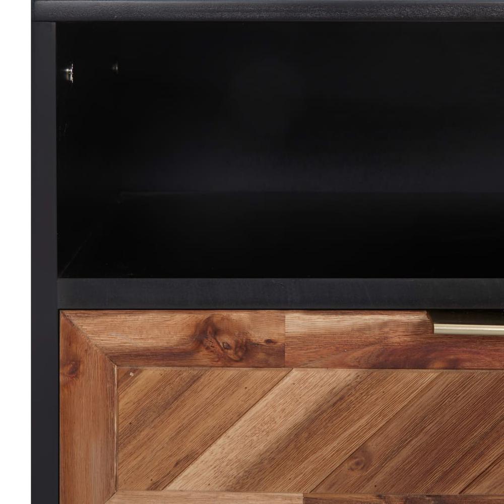 vidaXL TV Cabinet 39.4"x13.8"x17.7" Solid Acacia Wood and MDF, 289903. Picture 5