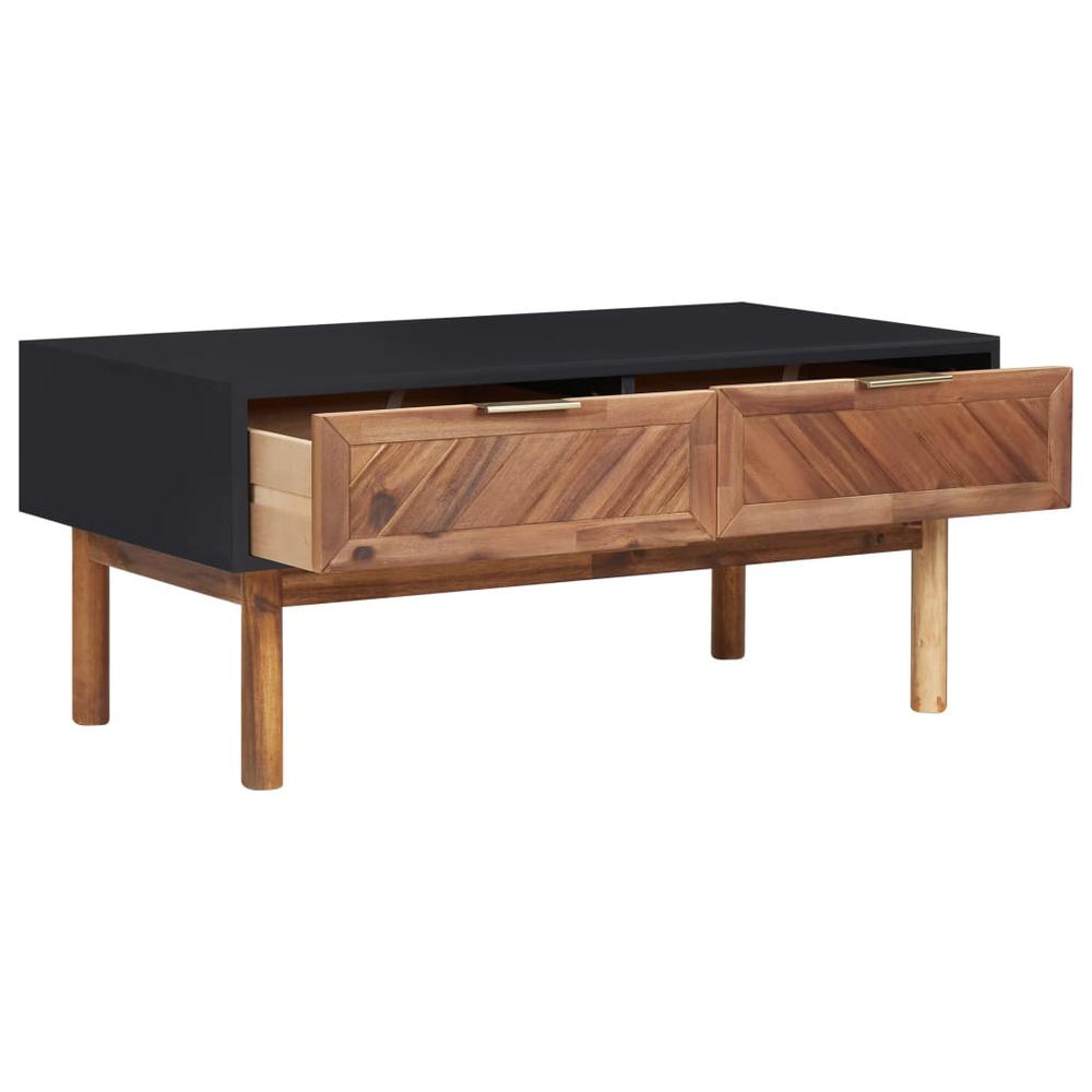 vidaXL Coffee Table 35.4"x19.7"x15.7" Solid Acacia Wood and MDF, 289908. Picture 2