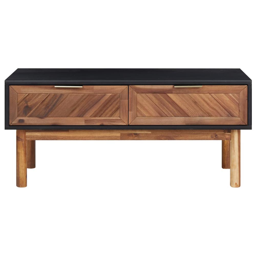 vidaXL Coffee Table 35.4"x19.7"x15.7" Solid Acacia Wood and MDF, 289908. Picture 3