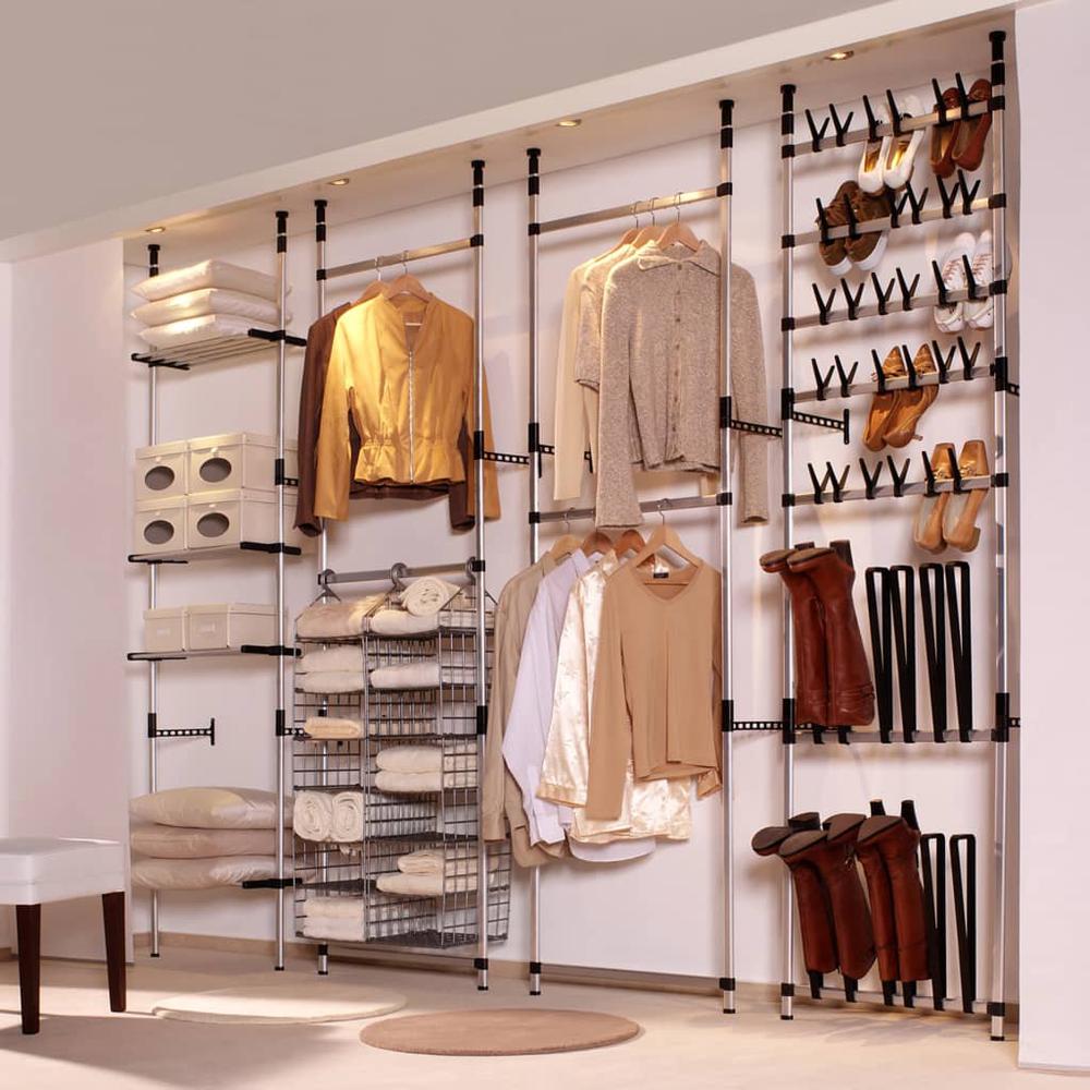 Telescopic Wardrobe System with Rods Aluminum. Picture 2