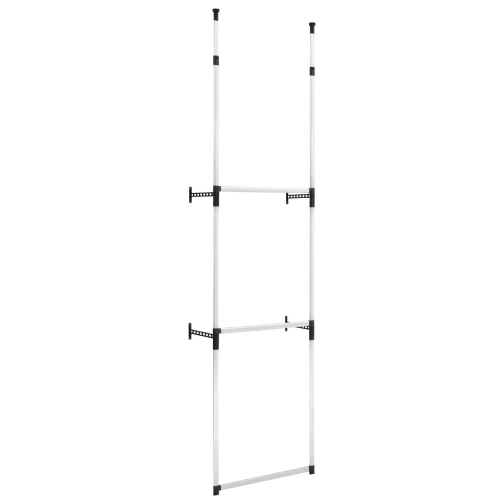 Telescopic Wardrobe System with Rods Aluminum. Picture 1