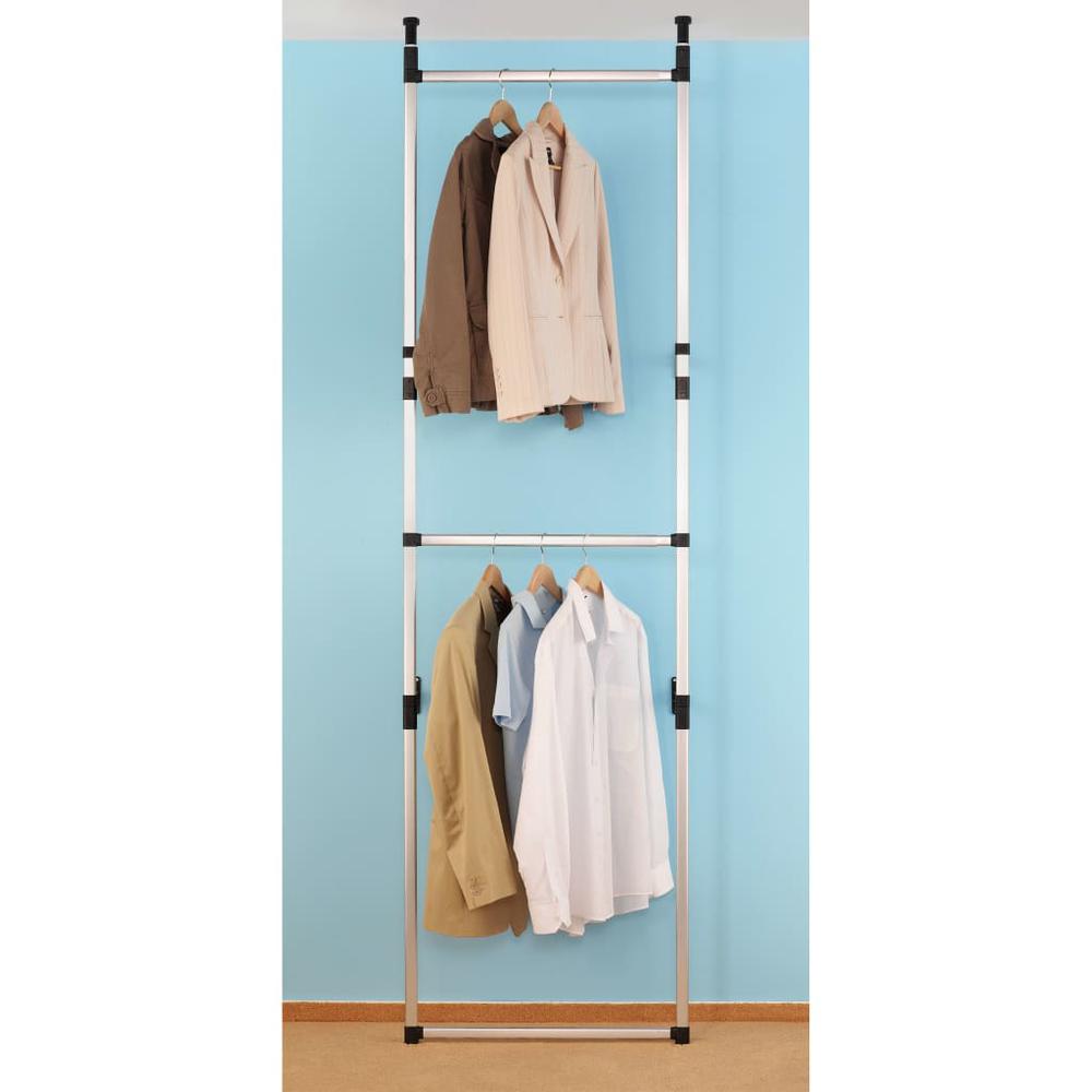 Telescopic Wardrobe System with Rods Aluminum. Picture 4