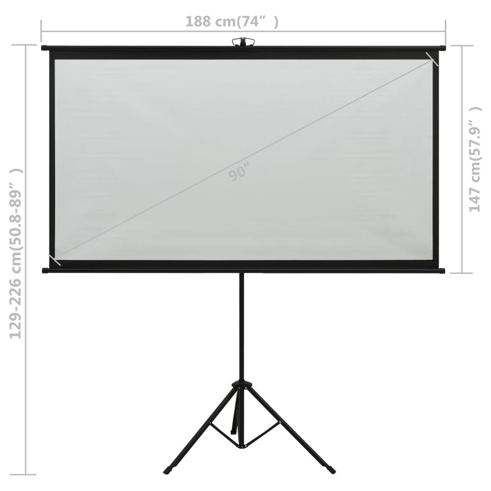 vidaXL Projection Screen with Tripod 90" 4:3 1406. Picture 7