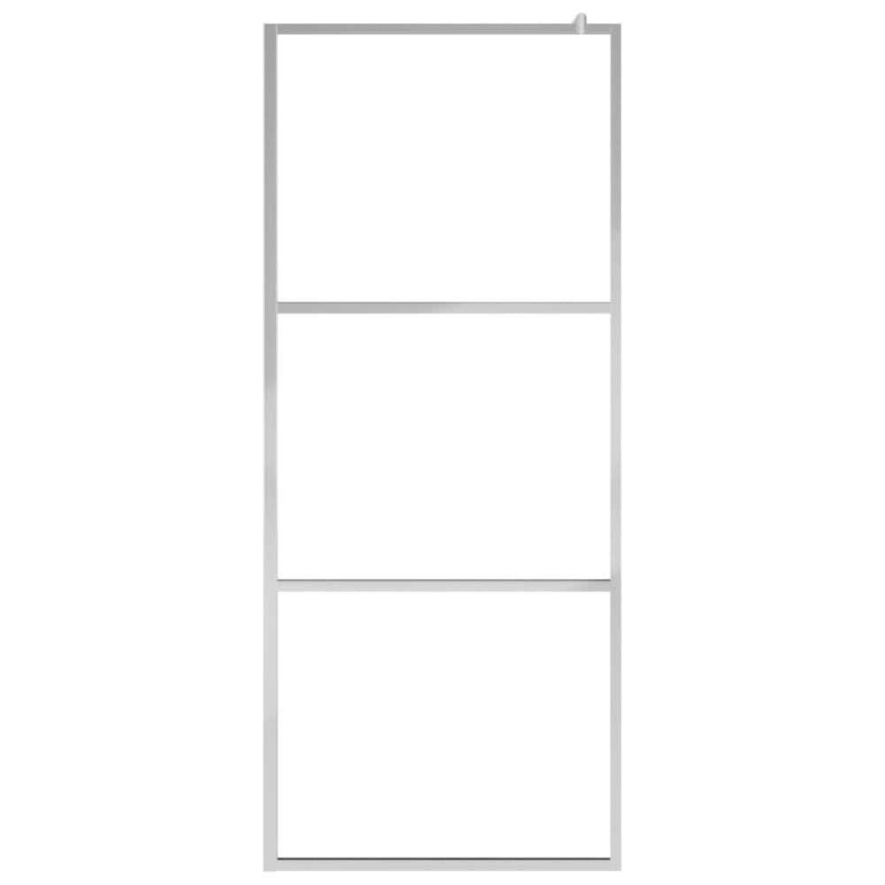 vidaXL Walk-in Shower Wall with Half Frosted ESG Glass 39.4"x76.8" 6642. Picture 3