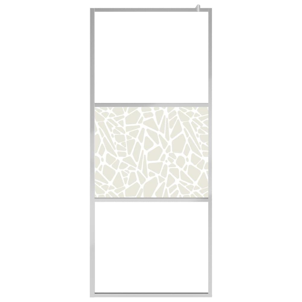 Walk-in Shower Wall ESG Glass with Stone Design 31.5"x76.8". Picture 2