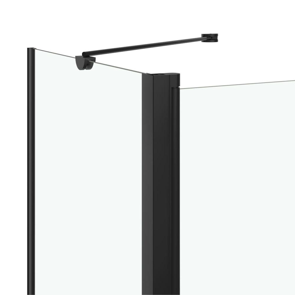 vidaXL Bi-Folding Shower Enclosure ESG 47.2"x26.8"x51.2" Black. Picture 5