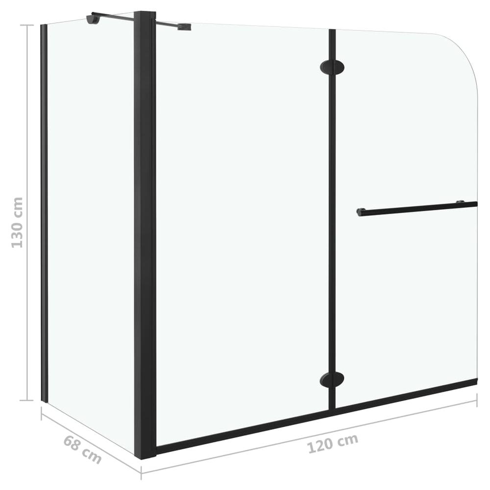 vidaXL Bi-Folding Shower Enclosure ESG 47.2"x26.8"x51.2" Black. Picture 7