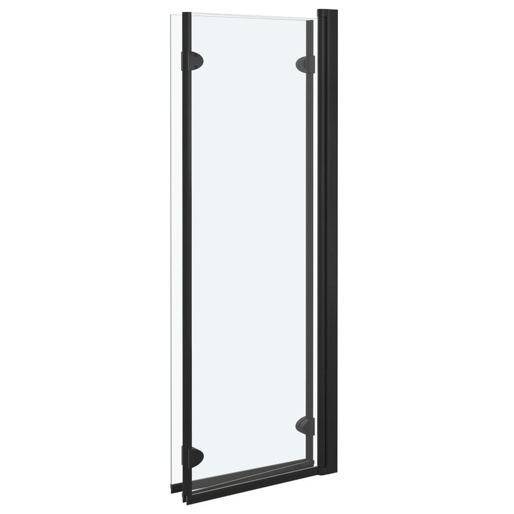 vidaXL Folding Shower Enclosure 3 Panels ESG 51.2"x54.3" Black 7191. Picture 4