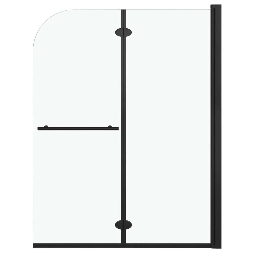 vidaXL Folding Shower Enclosure 2 Panels ESG 37.4"x55.1" Black 7193. Picture 2