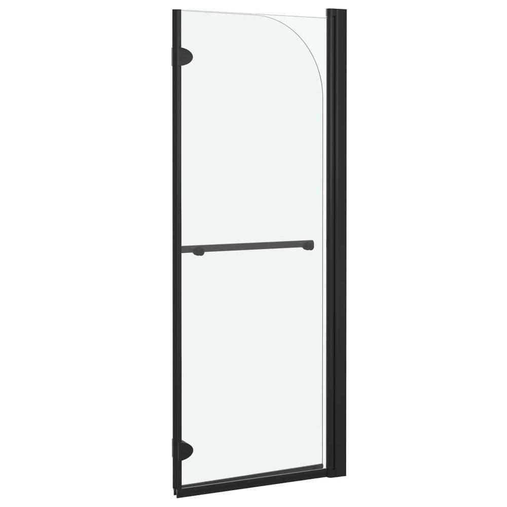 vidaXL Folding Shower Enclosure 2 Panels ESG 37.4"x55.1" Black 7193. Picture 4