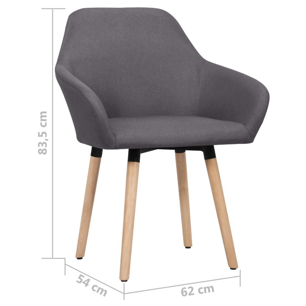 vidaXL Dining Chairs 2 pcs Dark Gray Fabric, 323022. Picture 6