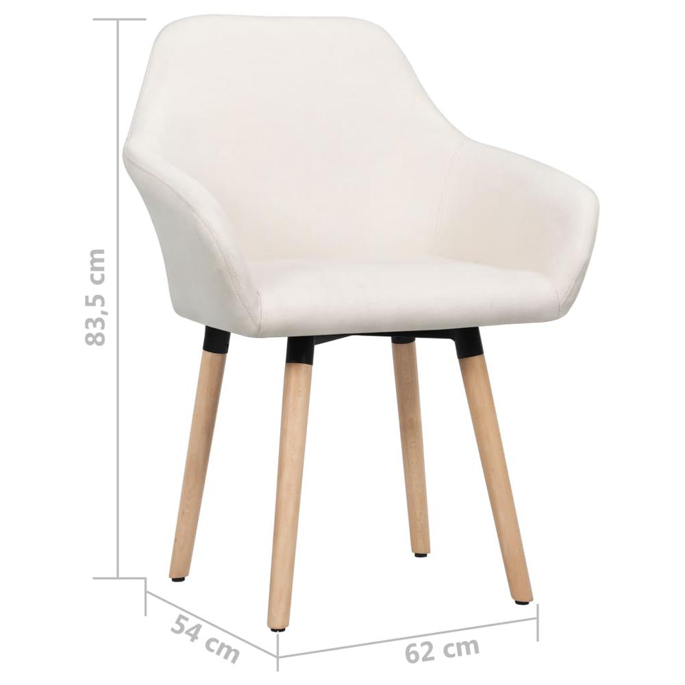 vidaXL Dining Chairs 2 pcs Cream Fabric, 323023. Picture 6