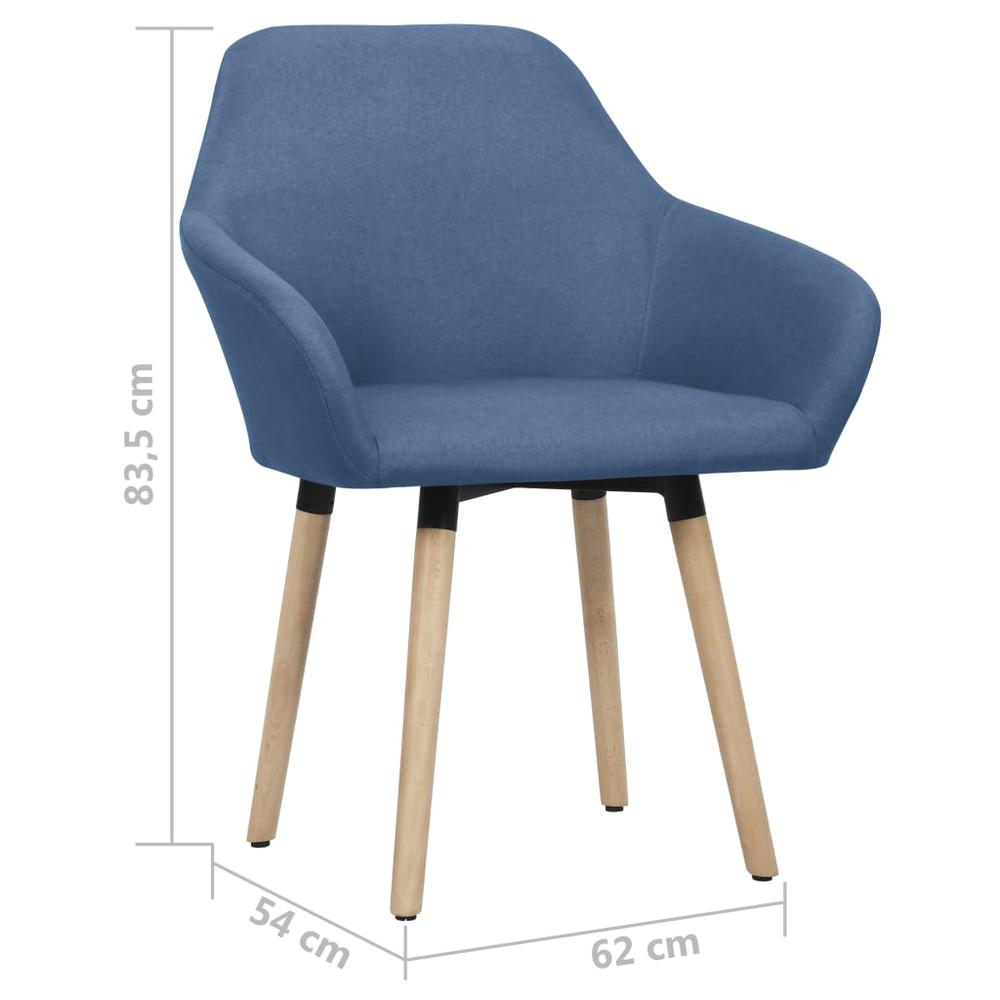 vidaXL Dining Chairs 2 pcs Blue Fabric, 323025. Picture 6