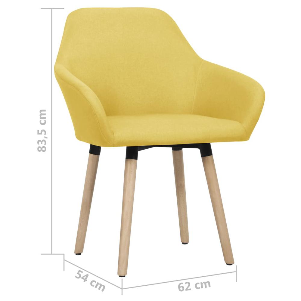 vidaXL Dining Chairs 2 pcs Yellow Fabric, 323028. Picture 6