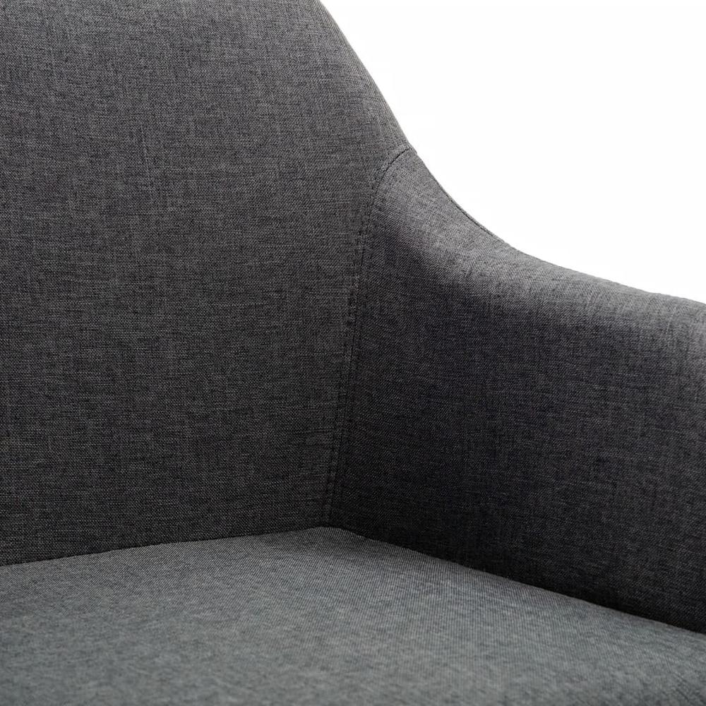 vidaXL Swivel Dining Chair Dark Gray Fabric. Picture 6