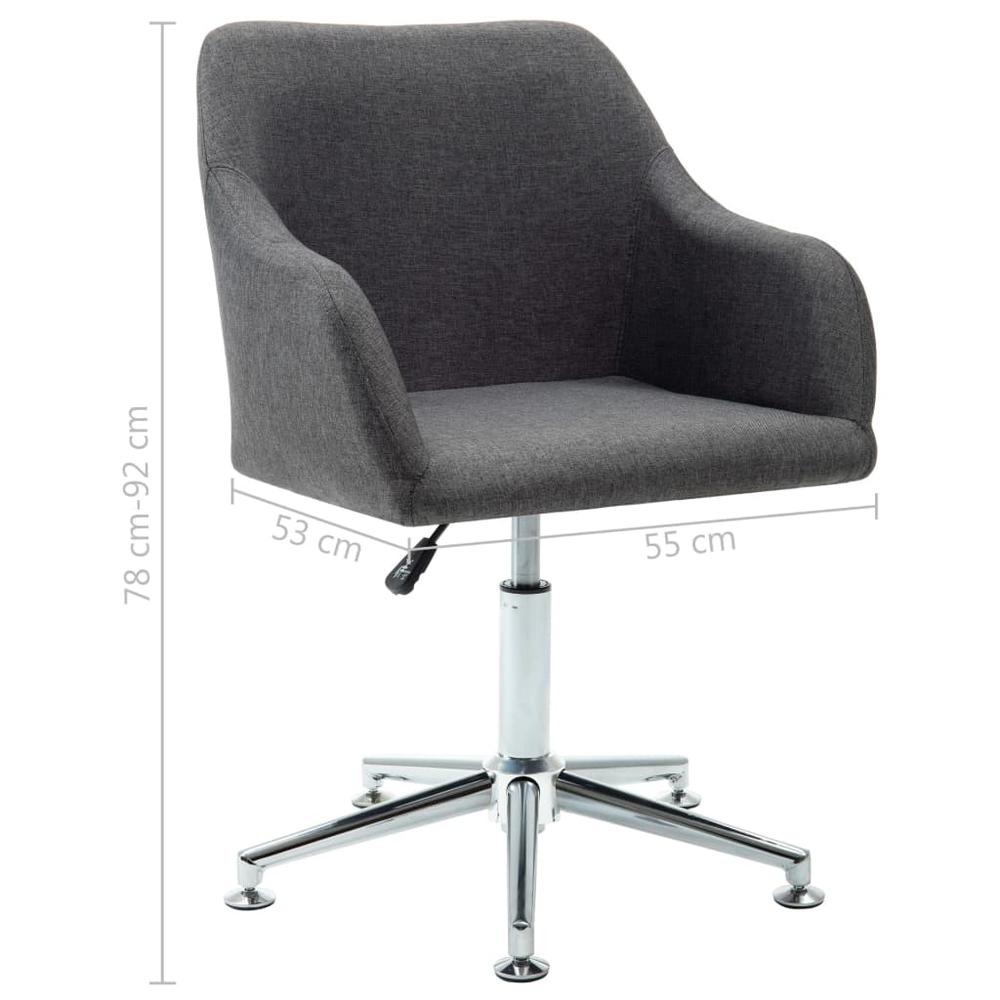 vidaXL Swivel Dining Chair Dark Gray Fabric. Picture 8