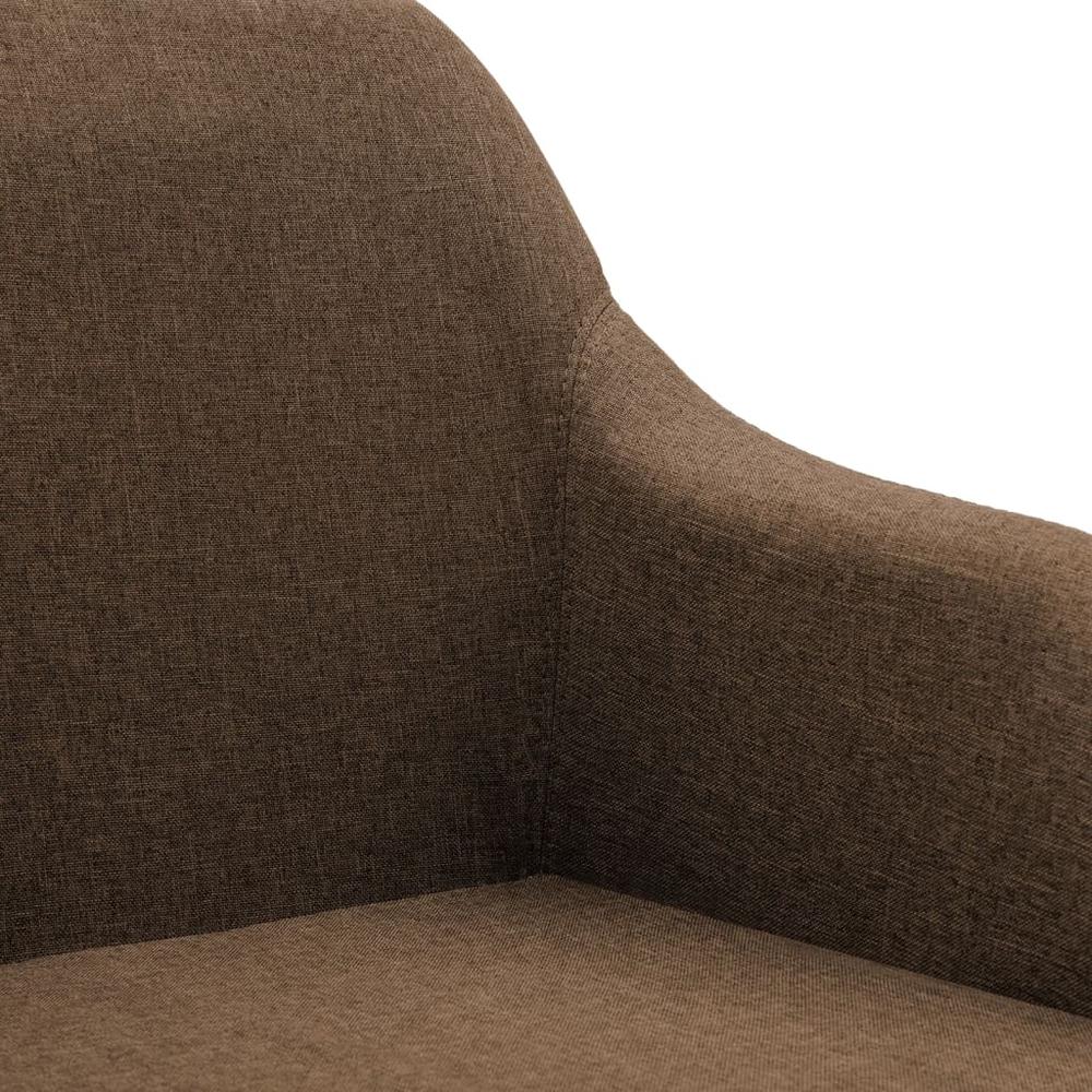 vidaXL Swivel Dining Chair Brown Fabric. Picture 6
