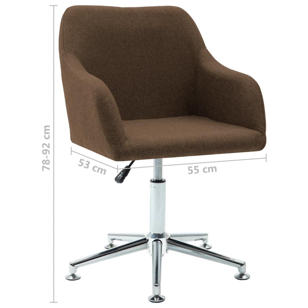 vidaXL Swivel Dining Chair Brown Fabric. Picture 8