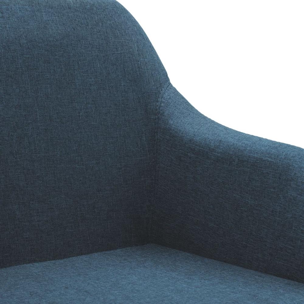 vidaXL Swivel Dining Chair Blue Fabric. Picture 6