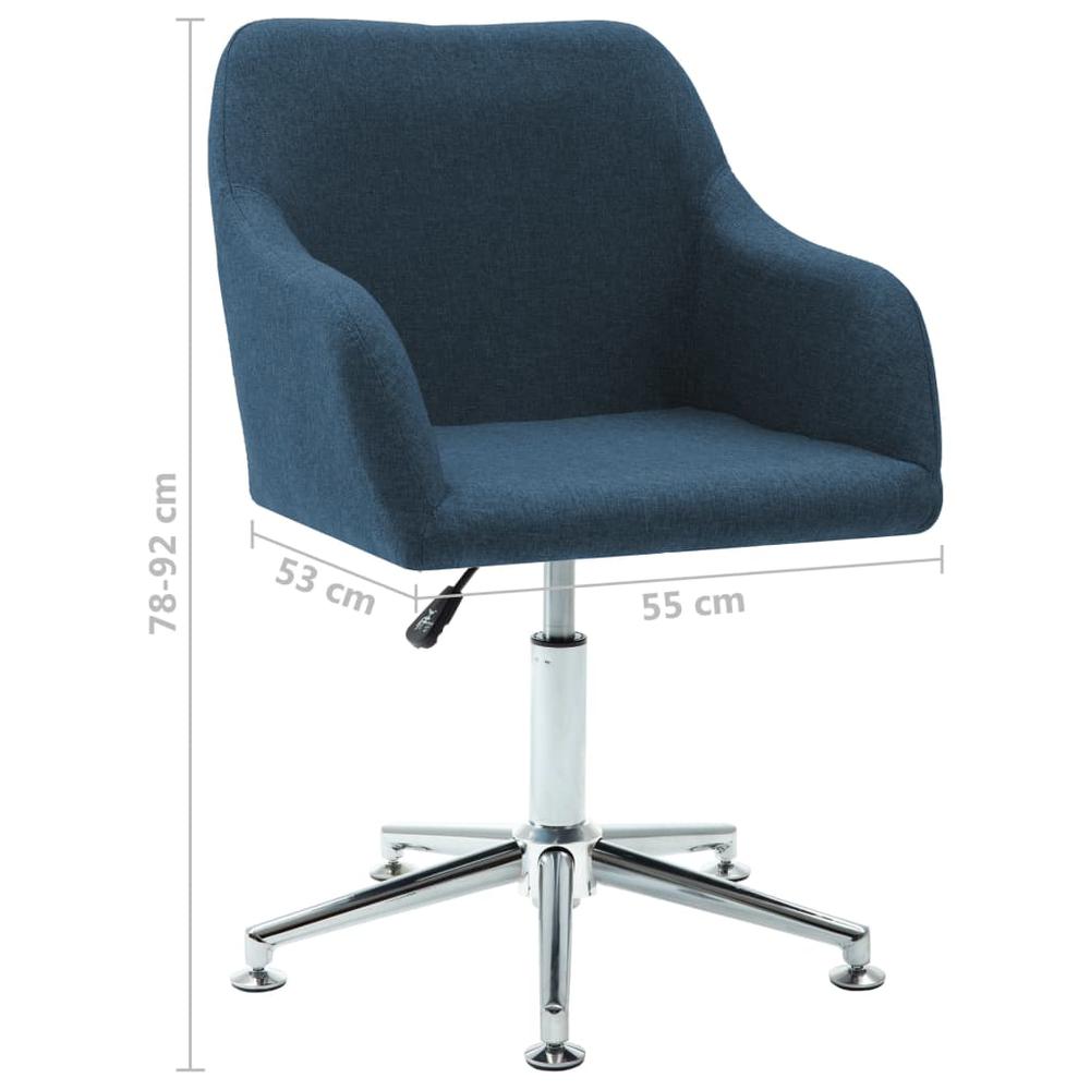 vidaXL Swivel Dining Chair Blue Fabric. Picture 8