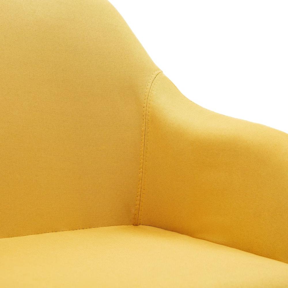 vidaXL Swivel Dining Chair Yellow Fabric. Picture 6