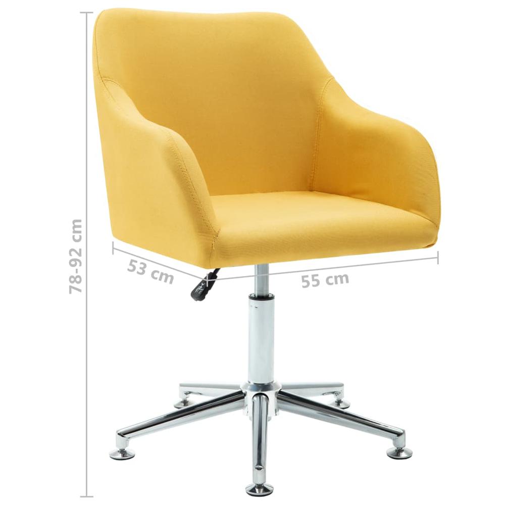 vidaXL Swivel Dining Chair Yellow Fabric. Picture 8