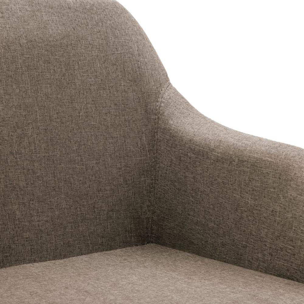 vidaXL Swivel Dining Chair Taupe Fabric. Picture 6